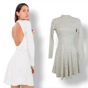 American Apparel Violette Skater Dress in Heathered Gray Size Small